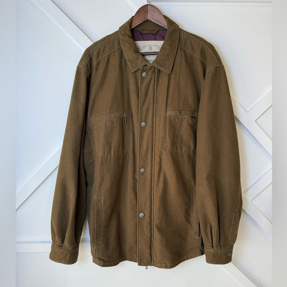 Tommy Bahama Brown Cotton Classic Island Lifestyle Jacket Button Front Zip XL